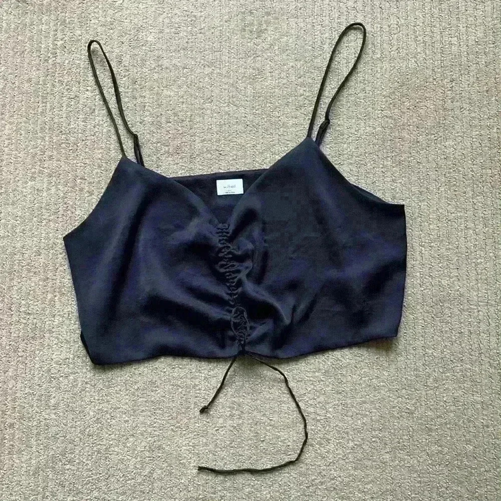 Wilfred Verso Camisole, black crop top, size XXL.